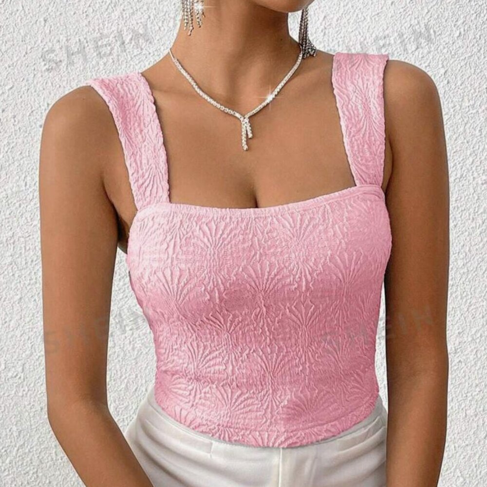 SHEIN Texture Knitted Sleeveless Tank Top